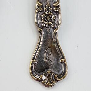 Old Company Plate SIGNATURE ROSE Silverplate Dinner Spoons 4 Pc Monogram C 6"